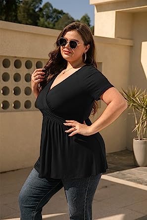 Women's Plus Size Tops Wrap Shirt