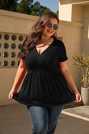 Women's Plus Size Tops Wrap Shirt