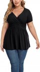 Women's Plus Size Tops Wrap Shirt