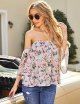 Women Chiffon Blouses Ruffles Short Sleeves