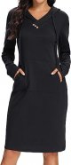 Long Sleeve Dress for Women Lightweight Pocket Hoodie Dress