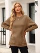 Women's Drop Long Tops Casual Crewneck Sweatshirts