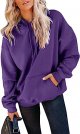 Women's Long Sleeve Fashion Pocket Hoodies Casual Pullover Tops