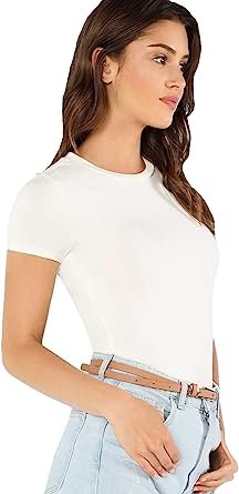 Women's Solid Basic Tee Round Neck T-Shirt Tops