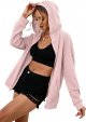 Womens Hoodies Long Sleeve Oversized  Zip Up Waffle Jacket